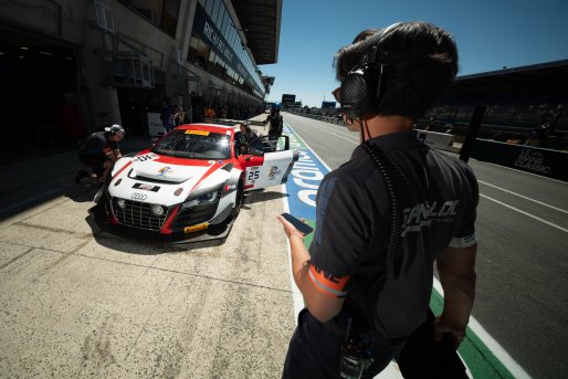 #25 - Sainteloc Racing - Audi R8 LMS Ultra - Daniel DESBRUERES (FRA) - Philippe GACHE (FRA), 05/07/2026 Le Mans Classic, Mathis JULLIA
 | SRO Motorsports Group